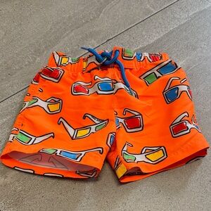 Stella McCartney Orange Sunglasses Print Kids Shorts